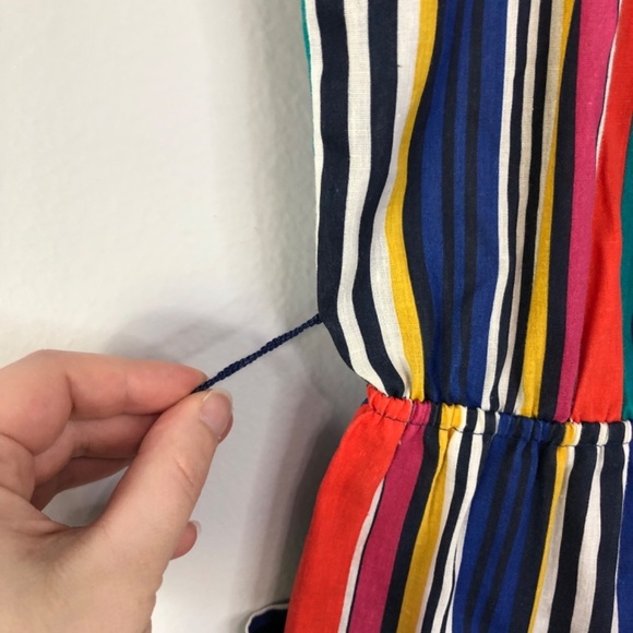 Vintage Rainbow Striped Sleeveless Dress With Pockets USA - Picture 6 of 13